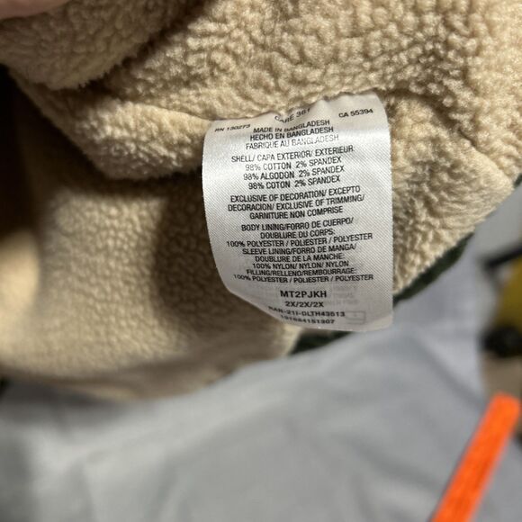 Wrangler Corduroy Sherpa Lined Jacket 2X Womens Barn Chore Jacket Green Trucker - Picture 5 of 10